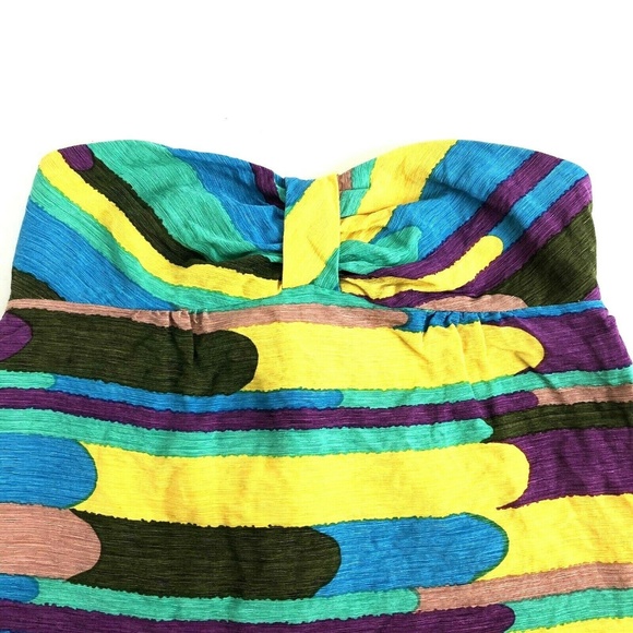 TIBI size 0 Silk Blend Geometric Tube Top Lined - Picture 2 of 7